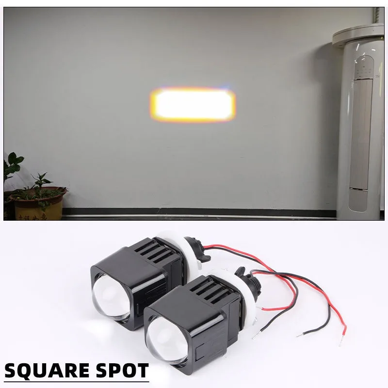 

Car Light 1.5 Inch Bi LED Matrix Projector Lens Headlight Retrofit Tangent Line LHD RHD Square Spot Round 12V 30W 6000K