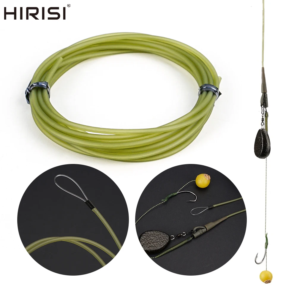 Hirisi AE077 Carp Fishing Rig Tubing Hook Line Sleeves Soft Rig Tube Protector Fake Fishing Line for Carp Rig Tackle Accessories