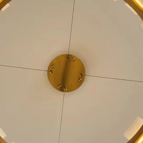 

Modern Round Ring Metal Chandelier Luxury Living Room Chandelier Restaurant Black Remote Control Hanging Lamp Indoor Lighting
