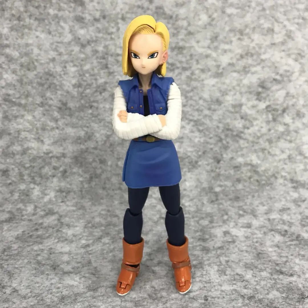 

Фигурка Dragon Ball Z SHF Андроид 18, 13 см, аниме, ПВХ, с подвижными суставами, коллекционная, Лазули, модель, игрушка