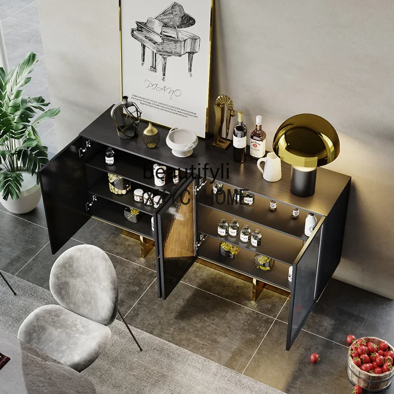Italian Minimalist Sideboard Cabinet Home Entrance Cabinet Storage Cabinet Living Room Integrated Storage Locker