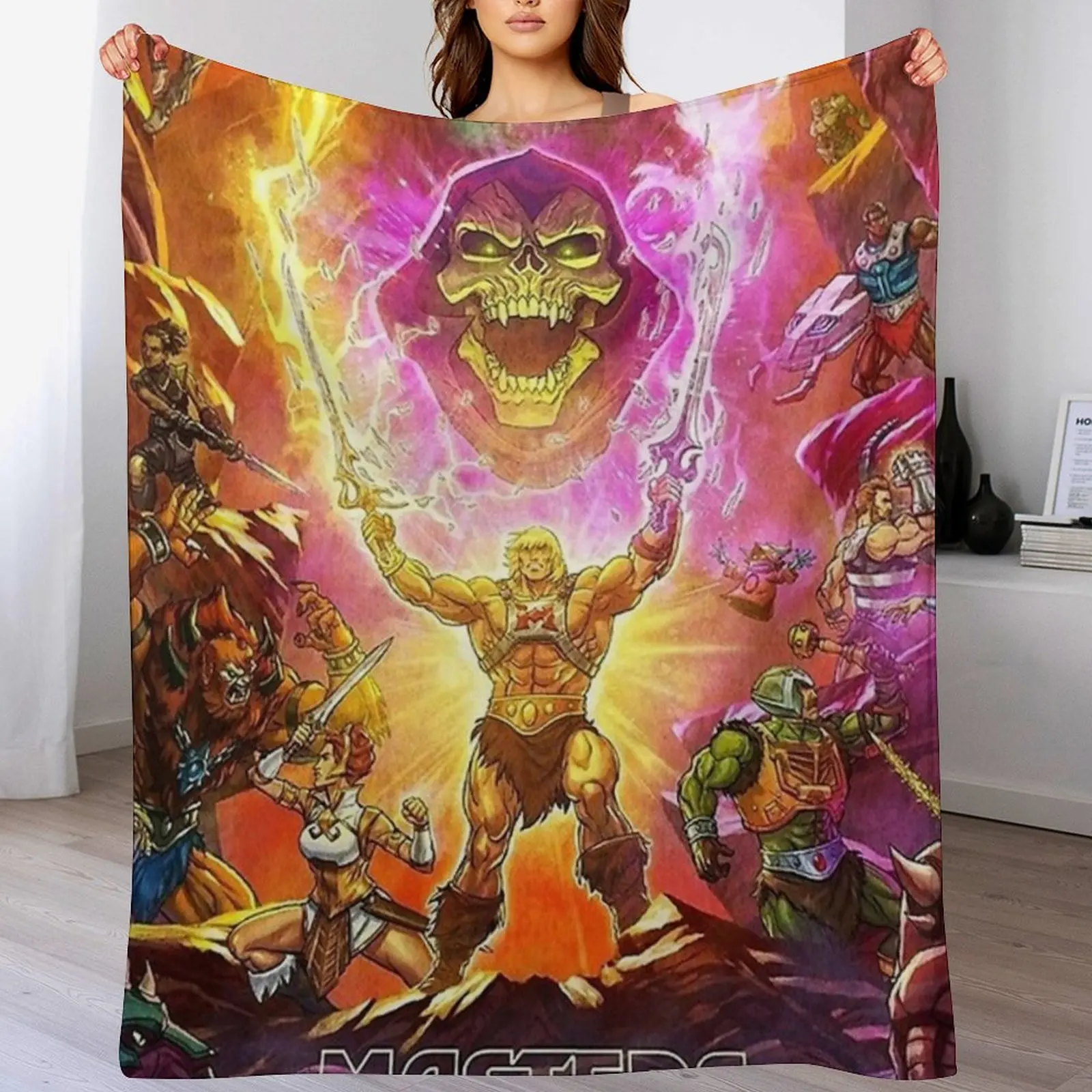 Masters of the universe revelation Throw Blanket Personalized Gift Retros Large Blankets