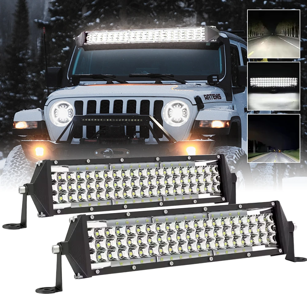 

12-дюймовый внедорожный прожектор, светодиодная панель дальнего света, прожектор, светодиодный рабочий свет для грузовика, пикапа, внедорожника, квадроцикла, UTV 9-30 В