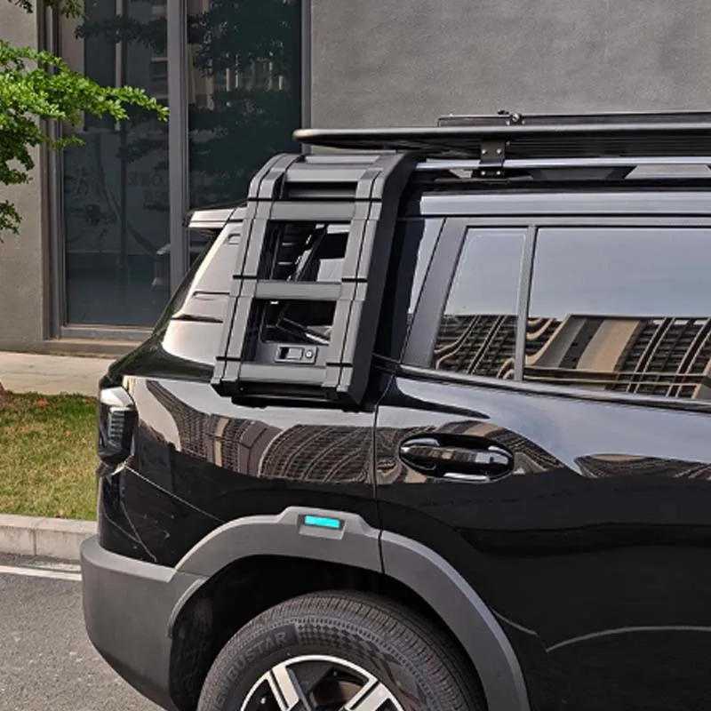 ترقية عدة طوي سلم جانبي عززت سبائك الألومنيوم سقف البضائع الرف خيمة المظلة الجانبية لملحقات Jetour T1 #4