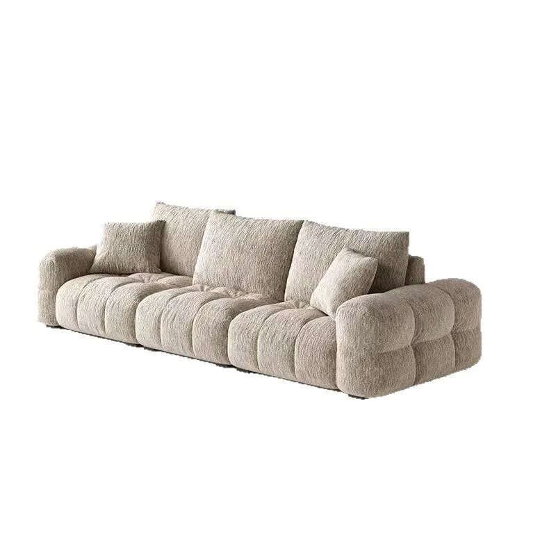 Puff fabric sofa cream wind small apartment chenille sofa French new light luxury retro adjustable sofa