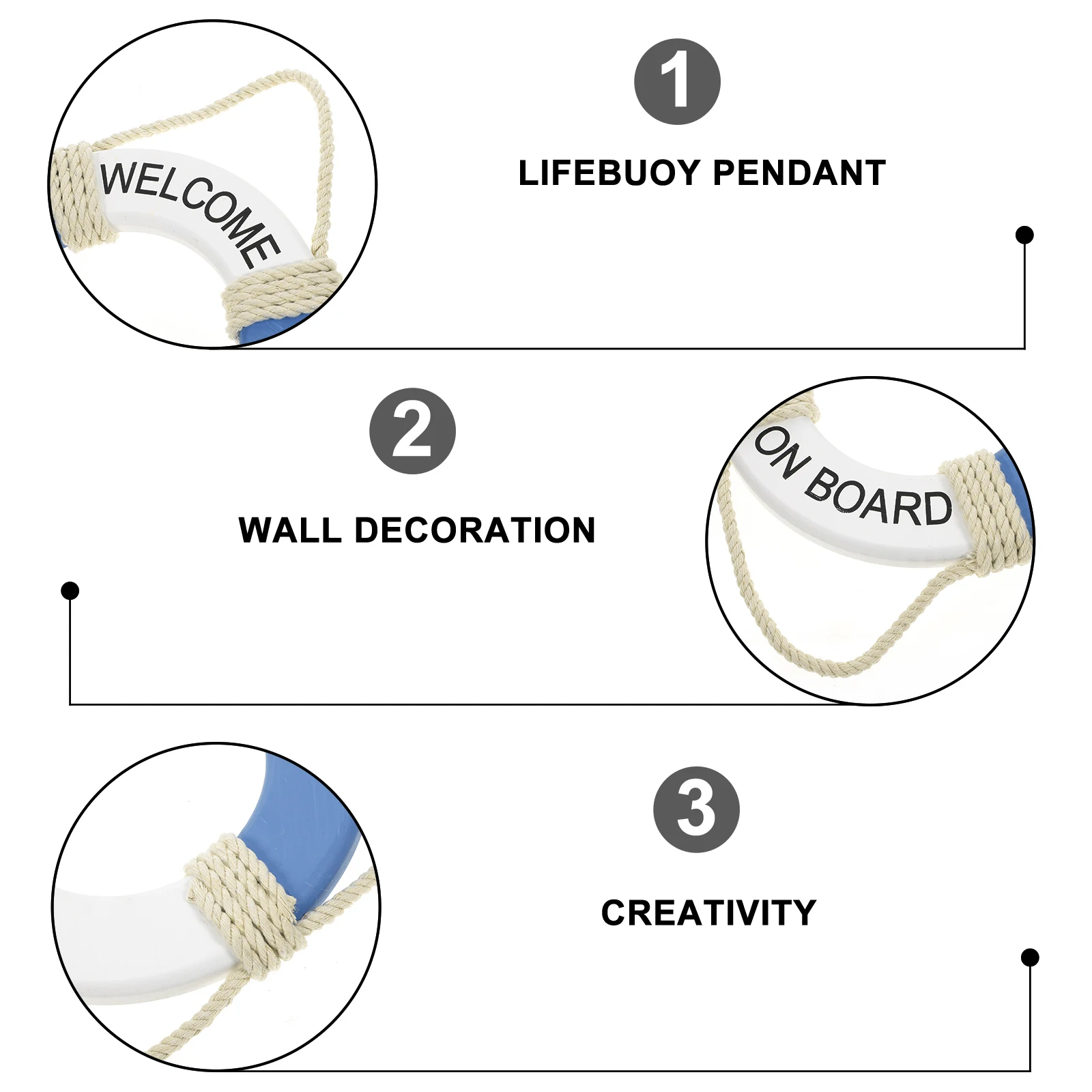 

Wooden Lifebuoy Wall Decor Mediterranean Nautical Style Hanging Art For Home Bedroom Bar Coffee House Wall Ornament