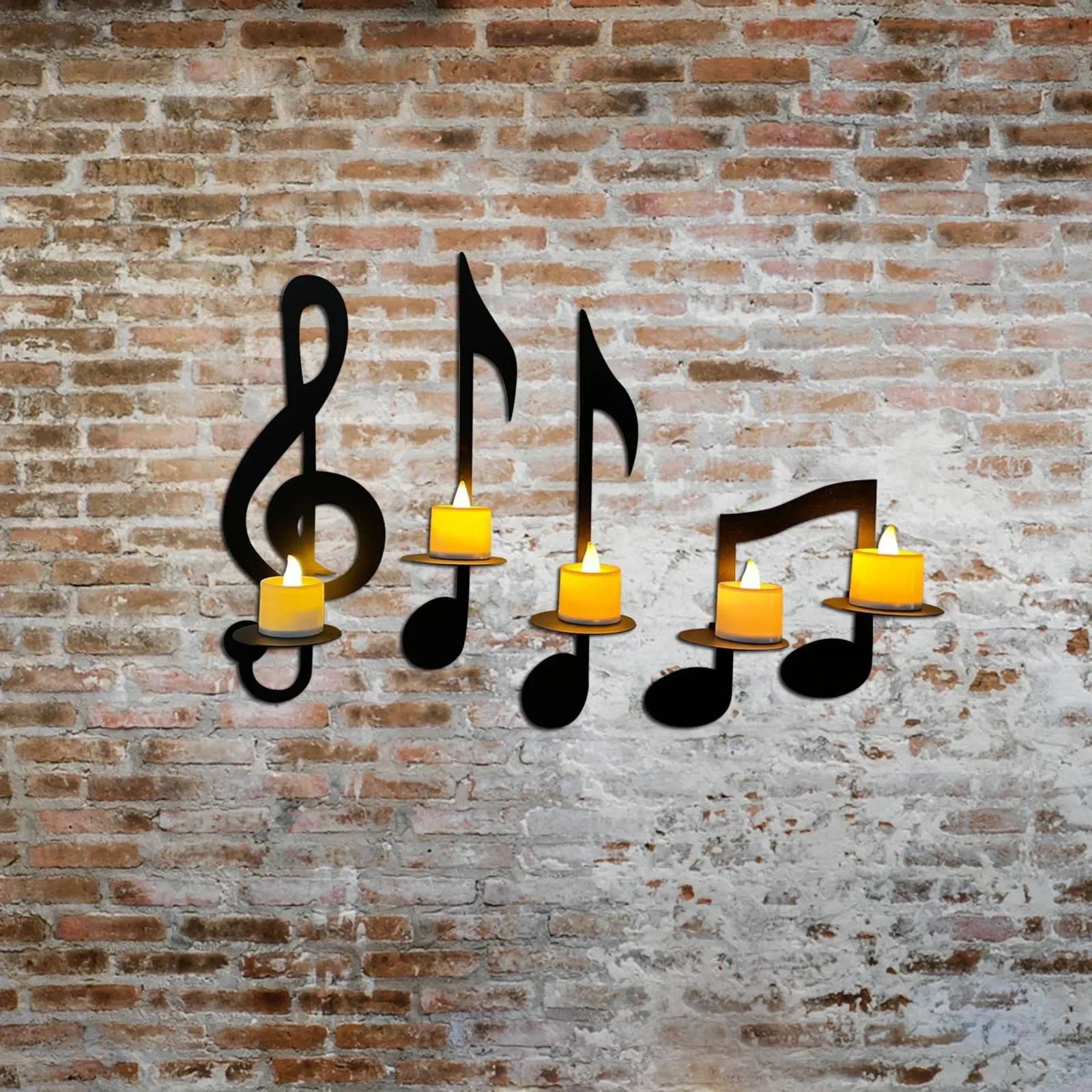 

Candlestick Home Decoration Creative Office Music Note Candle Holder Wall Hanging European Home Wall Candle Holder Durable