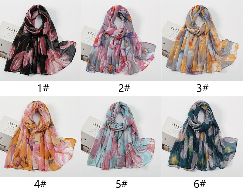 Autumn Fashion Printed Viscose Shawl Scarf For Women Lady Print Soft Voile Head Wraps Snood Muslim Hijab Sjaal Foulard Headscarf