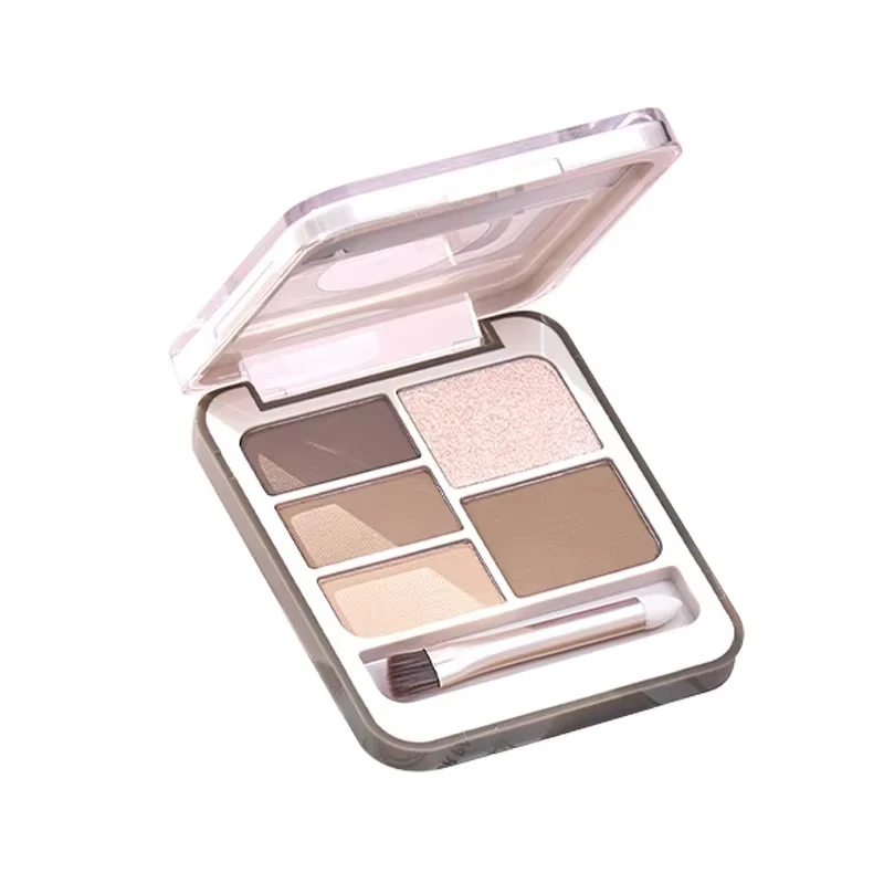 Judydoll All-in-one Multi 5 colori tavolozza ombretto fard evidenziatore rifinitura sopracciglia occhi cosmetici portatili per trucco naturale