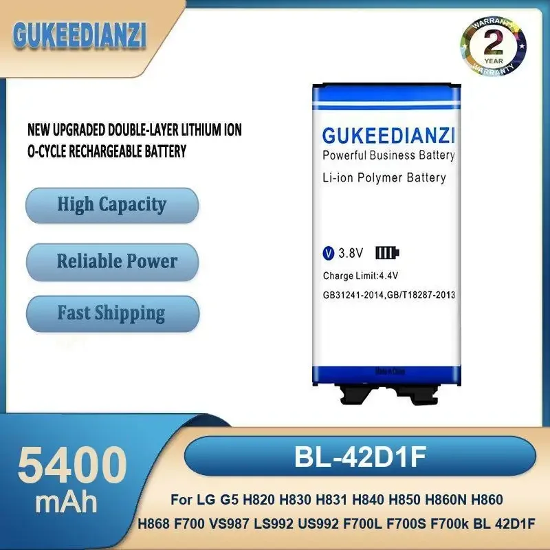 

BL-42D1F 5400mAh Mobile Phone Battery For LG G5 H820 H830 H831 H840 H850 H860N H860 H868 F700 VS987 LS992
