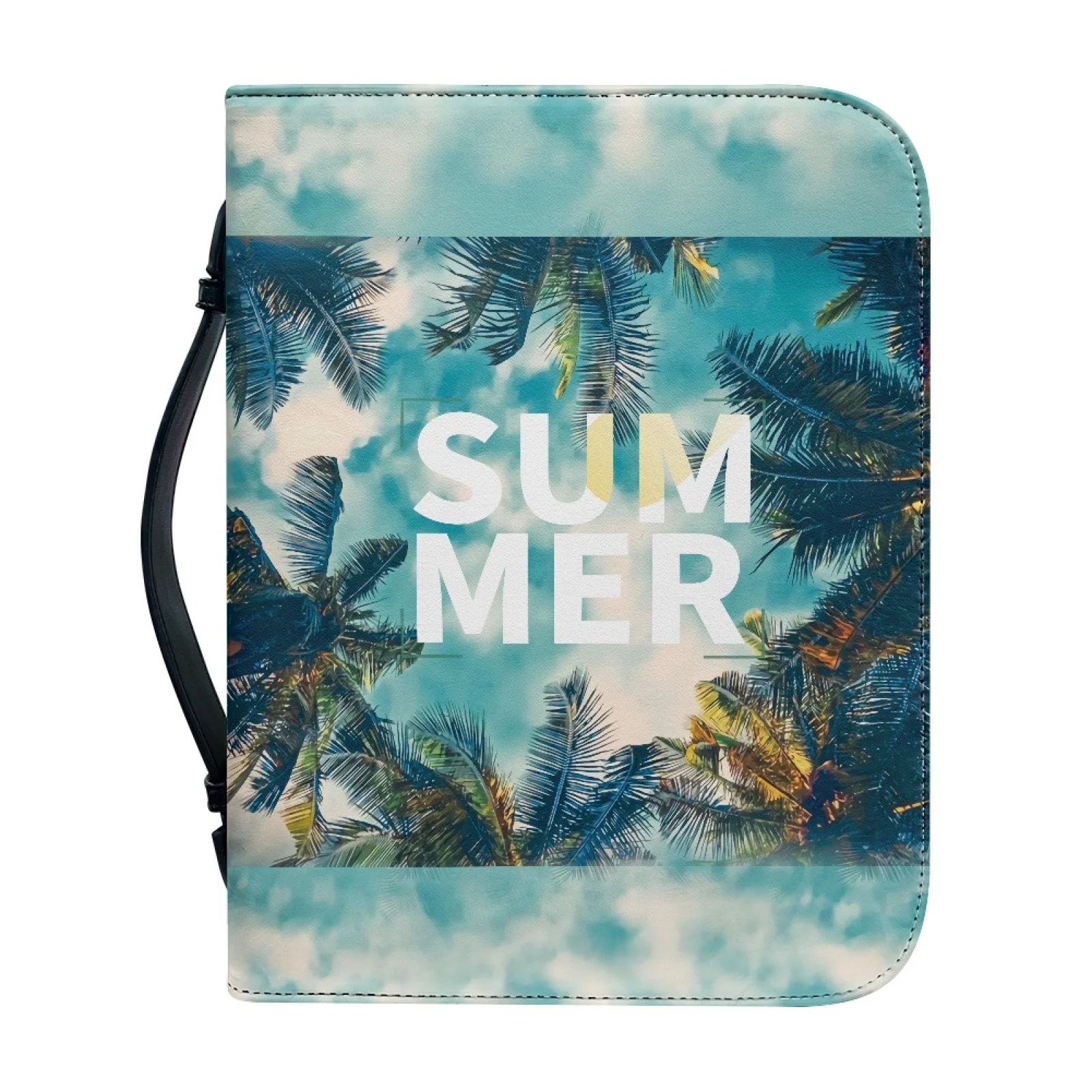 PENSTROLL Palm Tree Print 2026 Trending Bible Covers PU Leather Protective Bible Carrying Case for Men