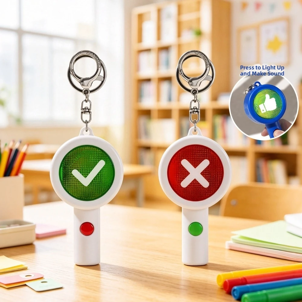 Handheld Voting Paddles Acrylic Keychain Both Side Interactive Board Double-Sided Vocal and Light Interactive