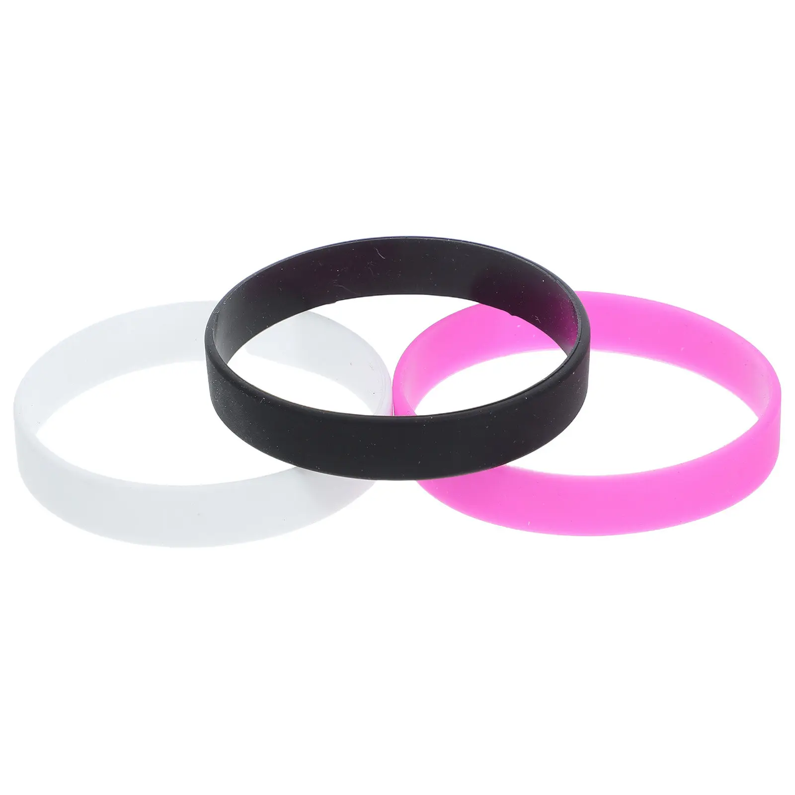 3Pcs Silicone Wristbands Stretchable Sports Bracelets Bulk Bright Colors Comfortable for Men Women Party Event Gifts