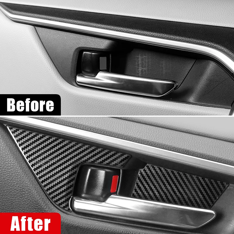 For Toyota RAV4 XA50 2019 2020 2021 2022 2023 2024 RAV 4 Hybrid Car Inner Door Bowl Handle Frame Trim Cover Stickers Accessories