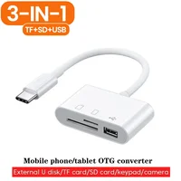 3-in-1 Lightning TypeC To SD & TF Card USB Camera AdapterFor iPhone iPad Card Reader USB Dongle for USB Flash Plug Play 1