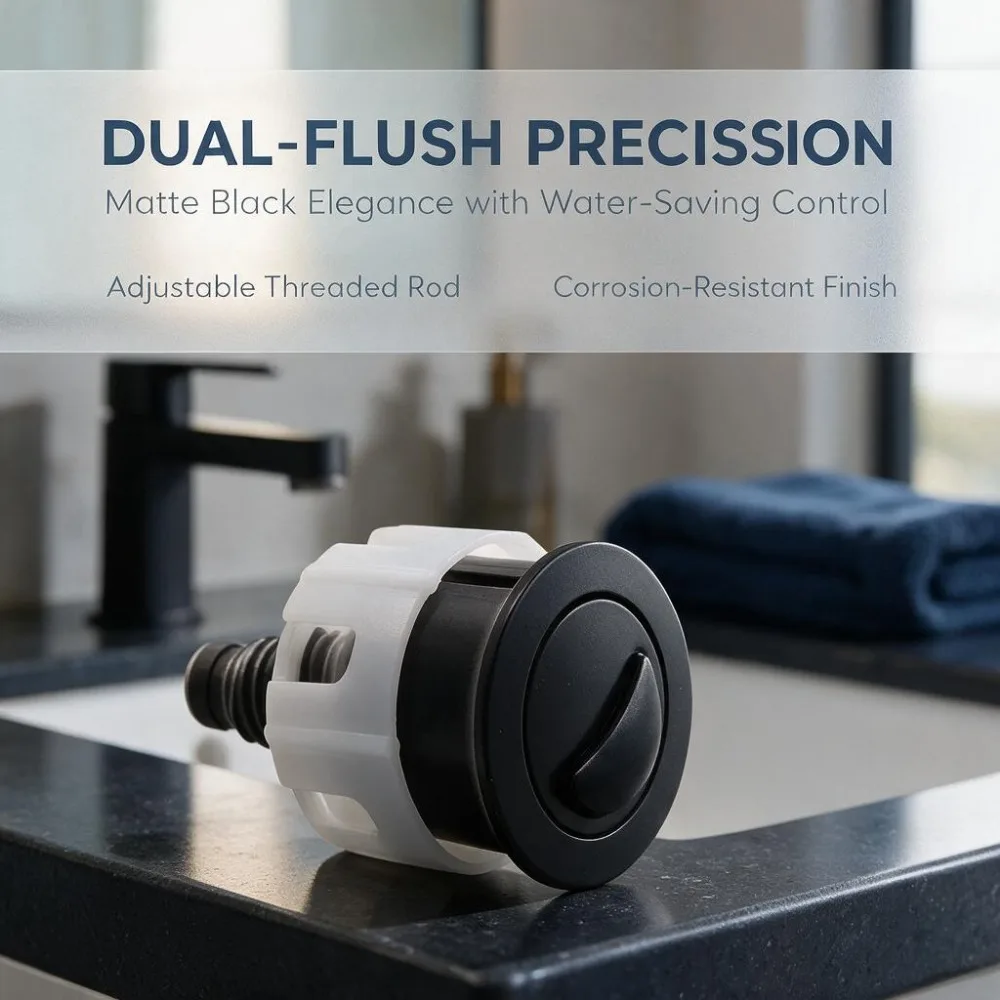 38-49mm Toilet Flush Button 304 Stainless Steel Kitchen Bathroom Water Save ABS Black Aperture Dual Half Full Choice