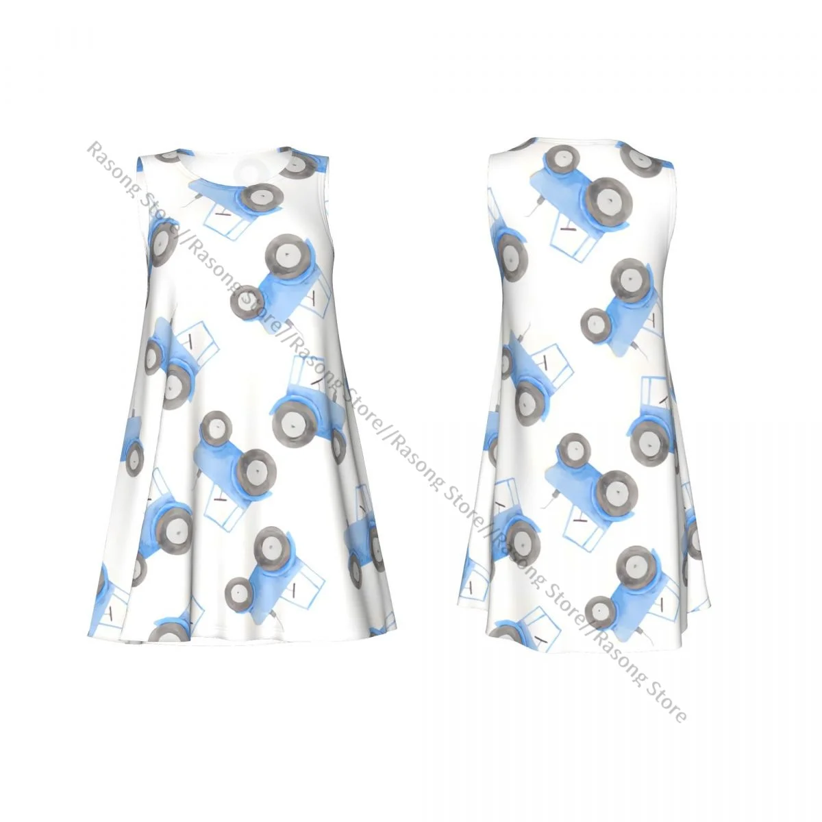 Abito da donna Illustrazione di trattore blu T-shirt casual estiva Coprispalle da spiaggia