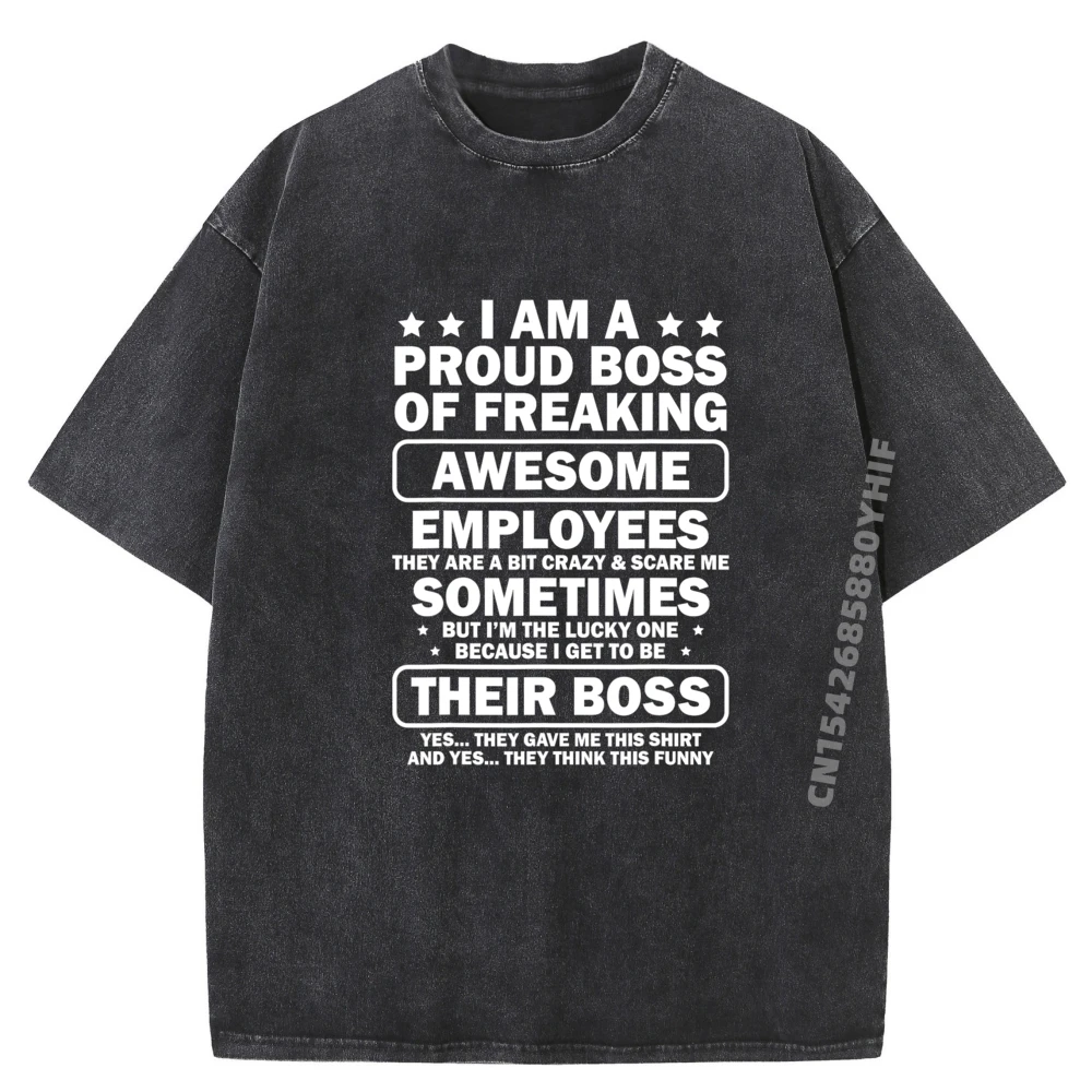 

Funny Proud Employee Appreciation Office Men Funny Letter Washed Men Clothes Student New Shirts And T-Shirts