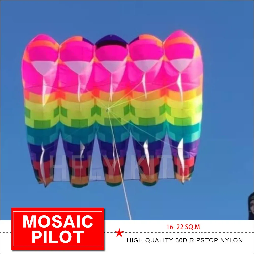 

HFLY Новое поступление мозаичный пилот 16 22 кв. м тягач воздушный змей мягкий надувной