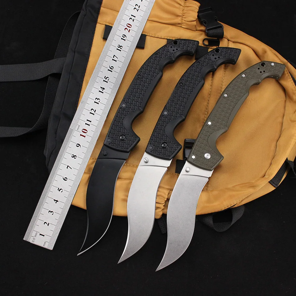 

Men's Jungle Military Hunting Folding Knife Large Steel Blade Tactical Portable Outdoor Utility Tool for Camping Fishing