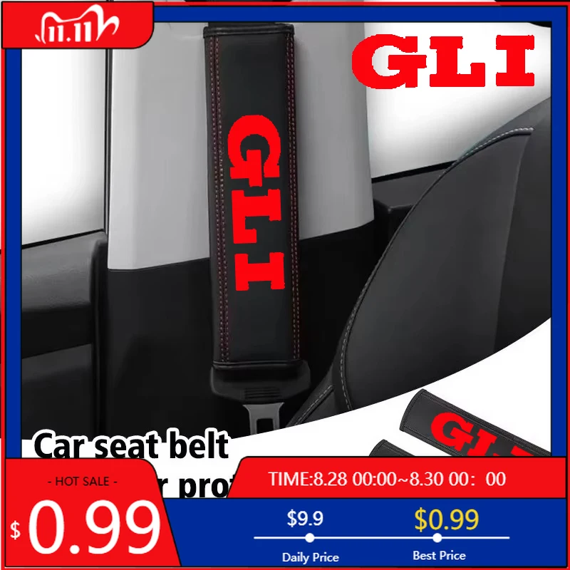 

Колпаки ступицы, высококачественный защитный чехол для автомобильного ремня безопасности, наплечная накладка для Volkswagen GLI Верхняя кожаная автомобильная защита с логотипом