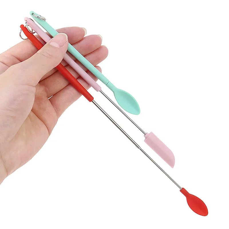 3 in 1 Silicone Mini Spatulas Extendable Slicker-Spoon Cosmetic Bottle Jam Scraper Cream Cake Spatula Kitchen Baking Accessories