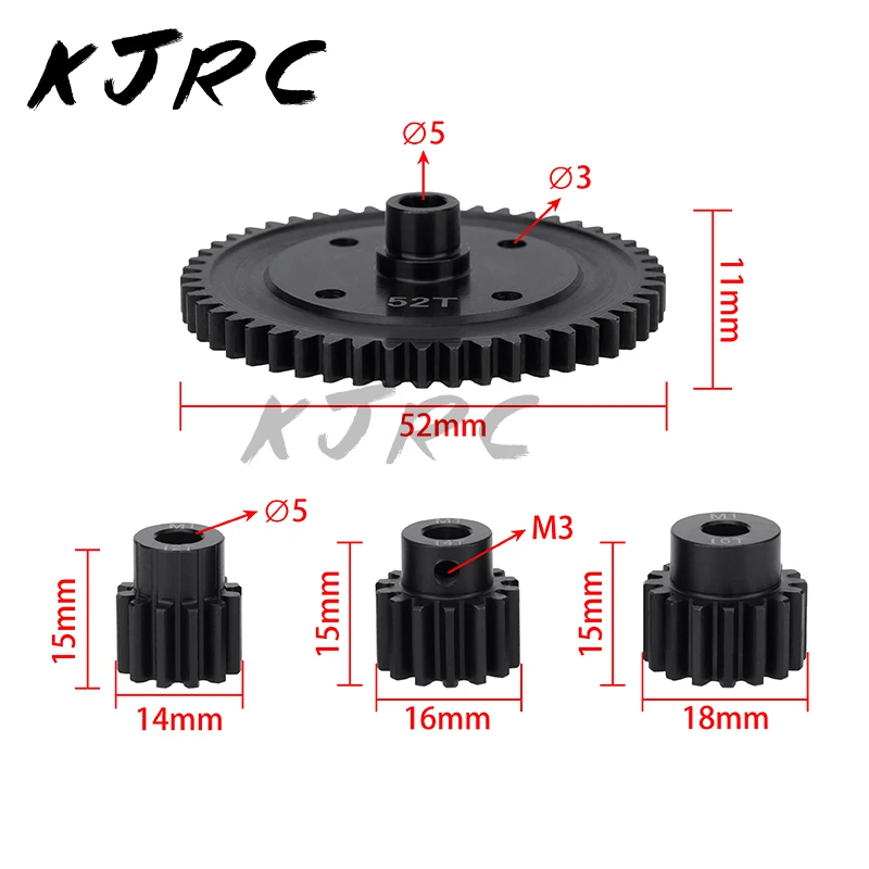 

KJRC M1 52T Steel Spur Gear 12T 14T 16T Pinion Gear Center Diff Gear for ARRMA 1/8 KRATON OUTCAST TALION 1/7 MOJAVE FIRETEAM