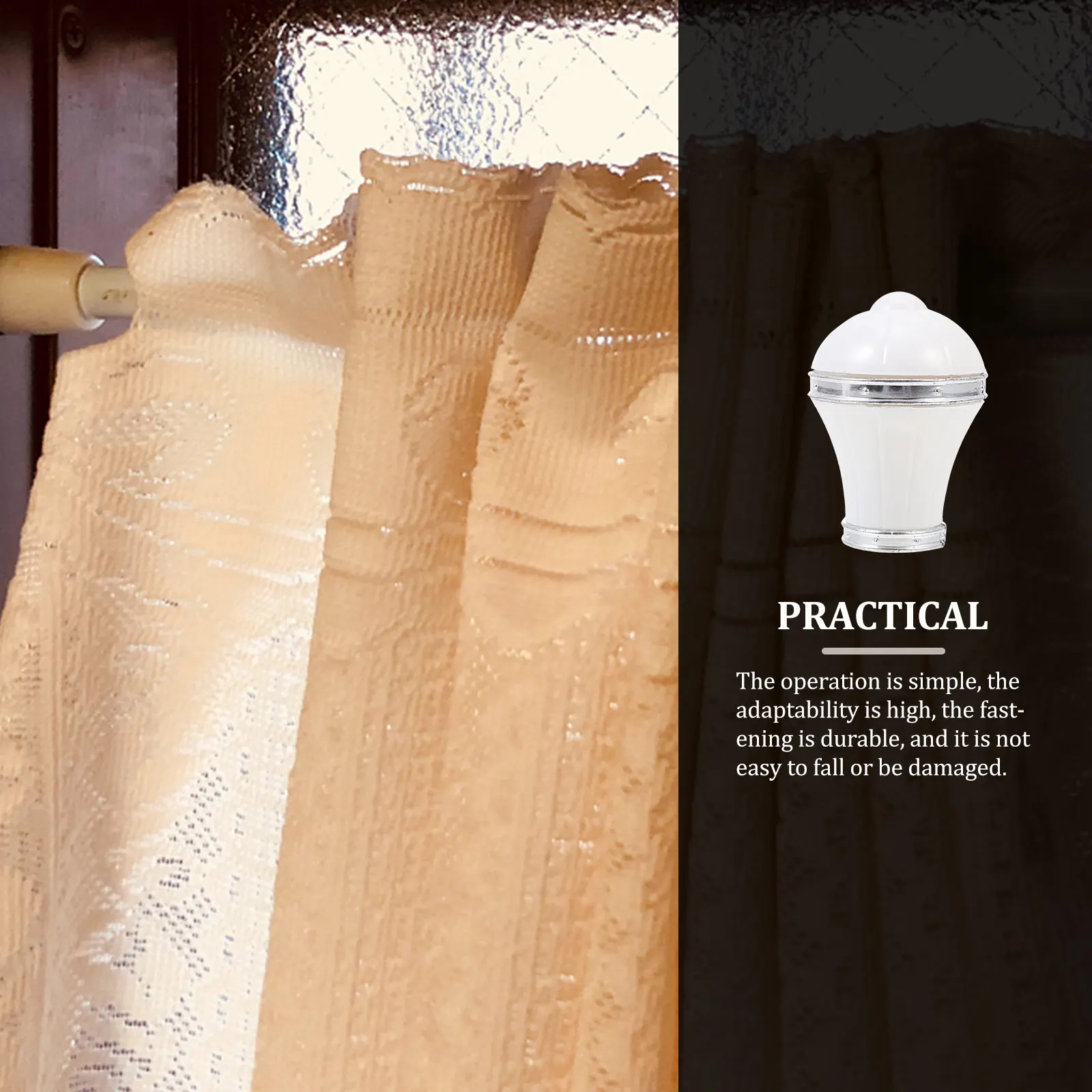 

10pcs Curtain Pole Ends Decorative Heads Home Curtain Rod Parts Elegant Accessories For Office Roman Rods