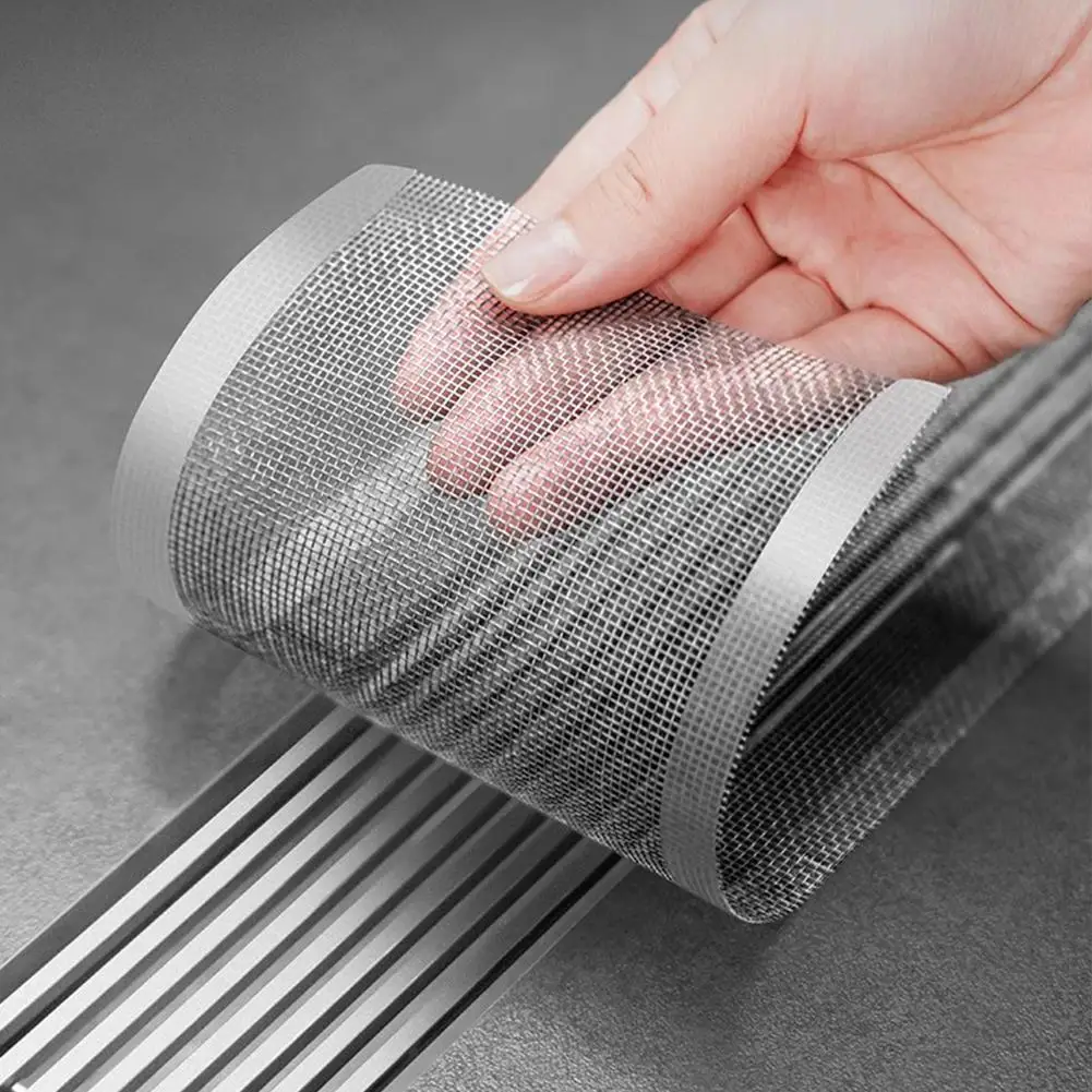Disposable Hair Drain Catcher Mesh Cutable Anti-blocking Shower Self-Adhesive Floor Drain Stickers for Bathroom Kitchen Sink