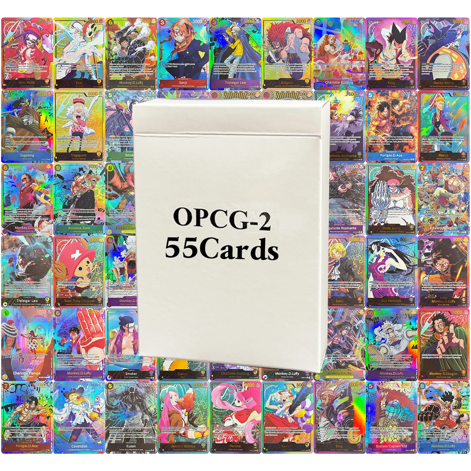 

55 шт./компл. ONE PIECE OPCG2 весь набор Monkey.D.Luffy OP05-119 Kuzan OP10-082 Прокси коллекция фольги игровые карты золотые карты игрушки подарки