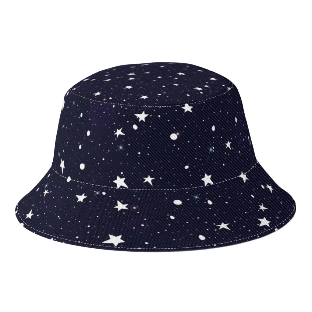 

Night Sky Star Fisherman Hats Boys Girls Creative Stars Spring Summer Bucket Hats Decorative Gorros Panama Sunscreen