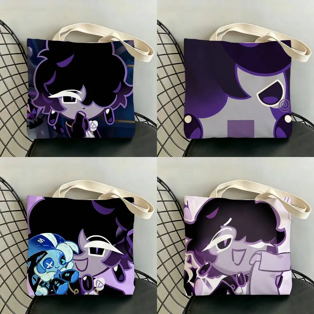 Black Sapphire Cookie Run K-KingdomS Storage Bags Double-Sided Print Large Tote Bag Durable Beach Picnic Foldable Gift Eco