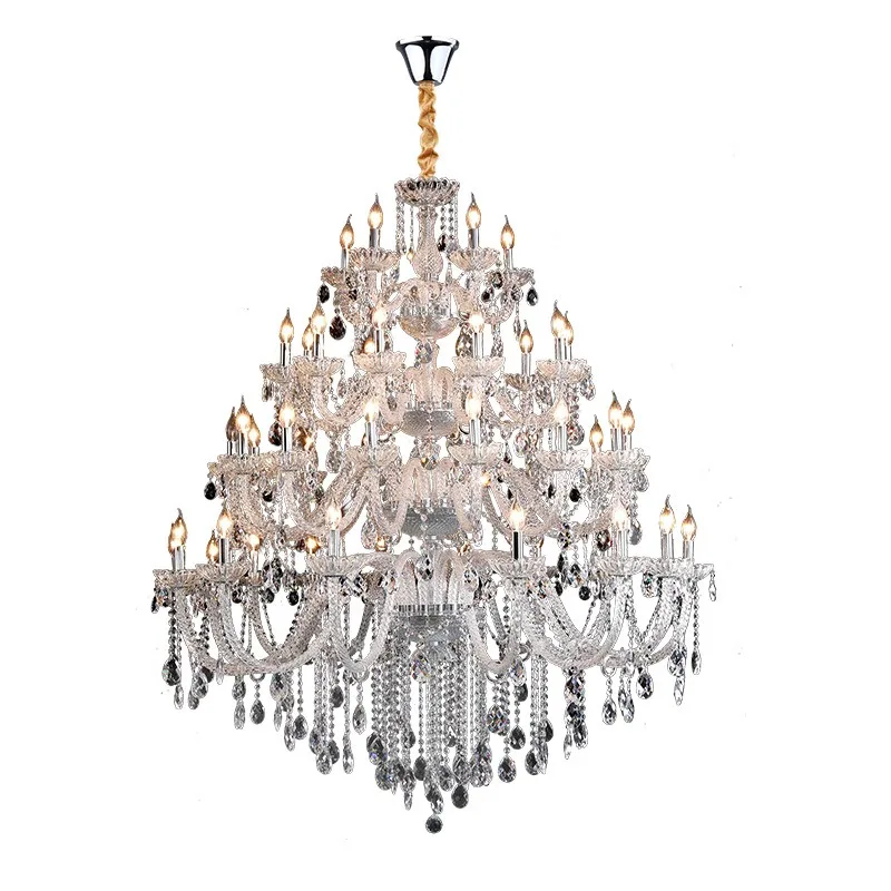 European crystal chandelier atmospheric villa living room light, luxury dining room light duplex building hotel wedding