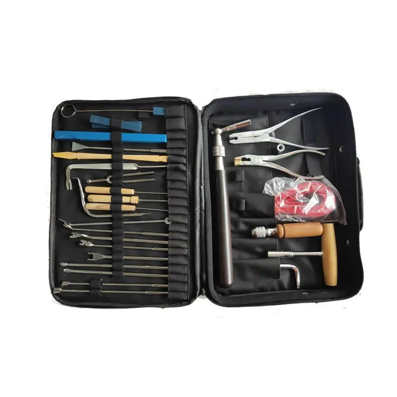 Piano Tuning Tools 30 Piece Piano Tuning Kit Set Repair Tools Kit with Bag Wooden Handle Fixed Tuning Wrench
