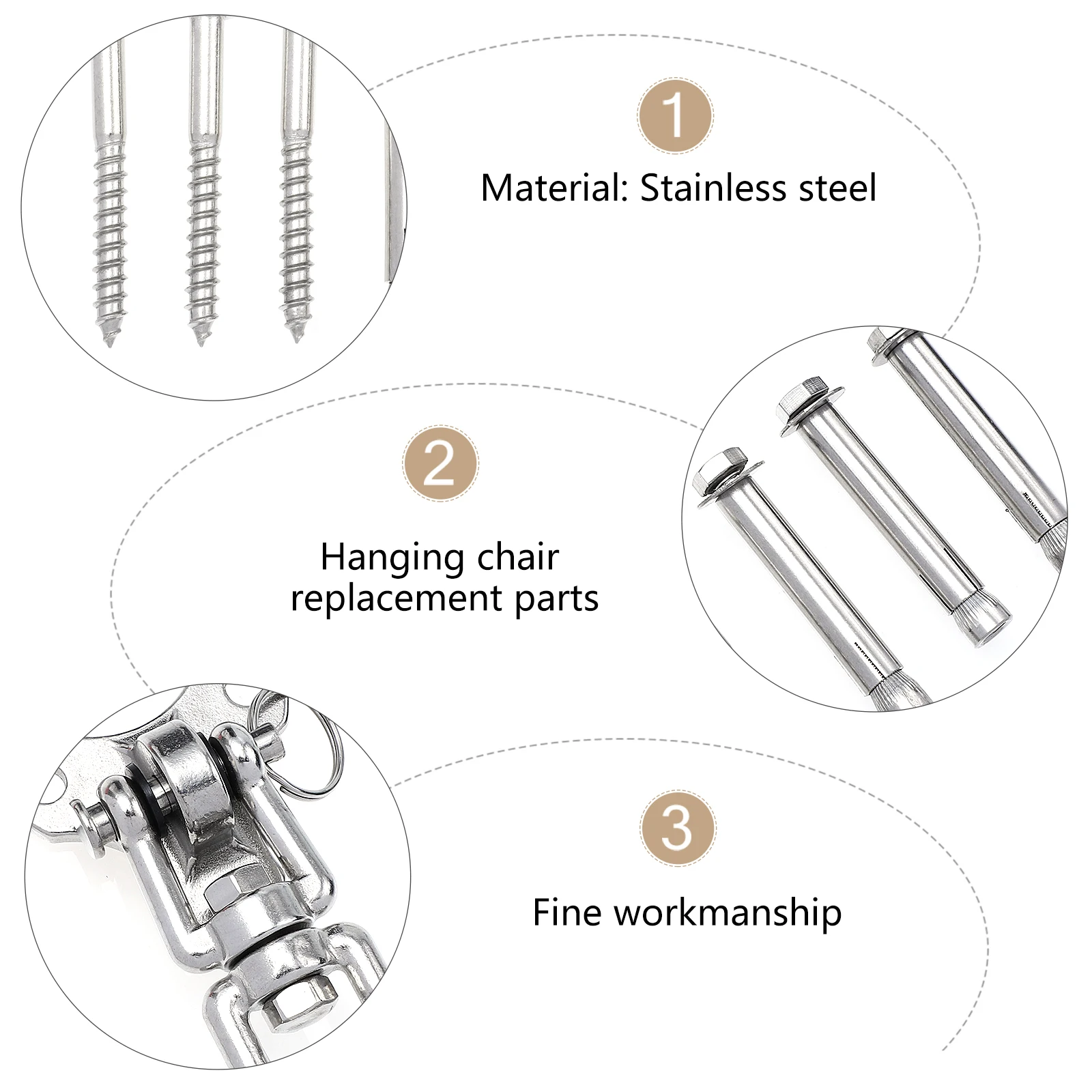 

1 комплект, прочный и легкий комплект для крепления гамака, длительный срок службы, отличная деталь, широкое применение для качелей, оборудование для фитнеса