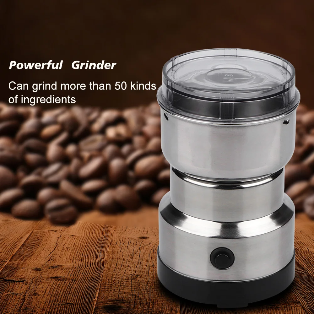 Visual Stainless Steel Coffee Bean Grinder 110V 220V Household Portable Grinding Cup Grain Spice Multi-function Grinder