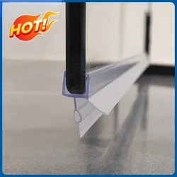 2X50CM PVC shower screen seal strip 6-12mm gap sealer glass door Sweep water blocking strips Waterproof Window Weatherstrip