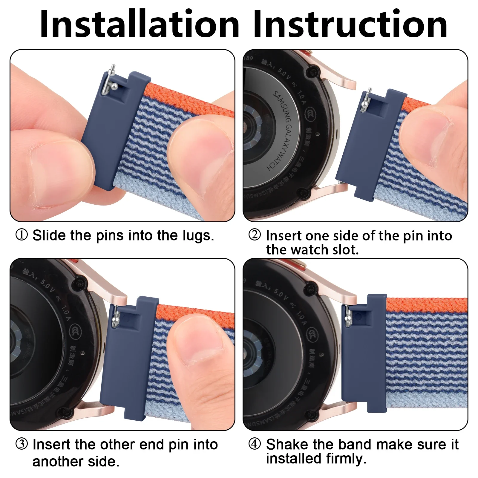 20mm 22mm Nylon Band For Samsung Galaxy Watch 6 4 Classic/5 4 5 Pro/Active 2 43-47-44mm Sport Bracelet For huawei gt 4/2/e/3