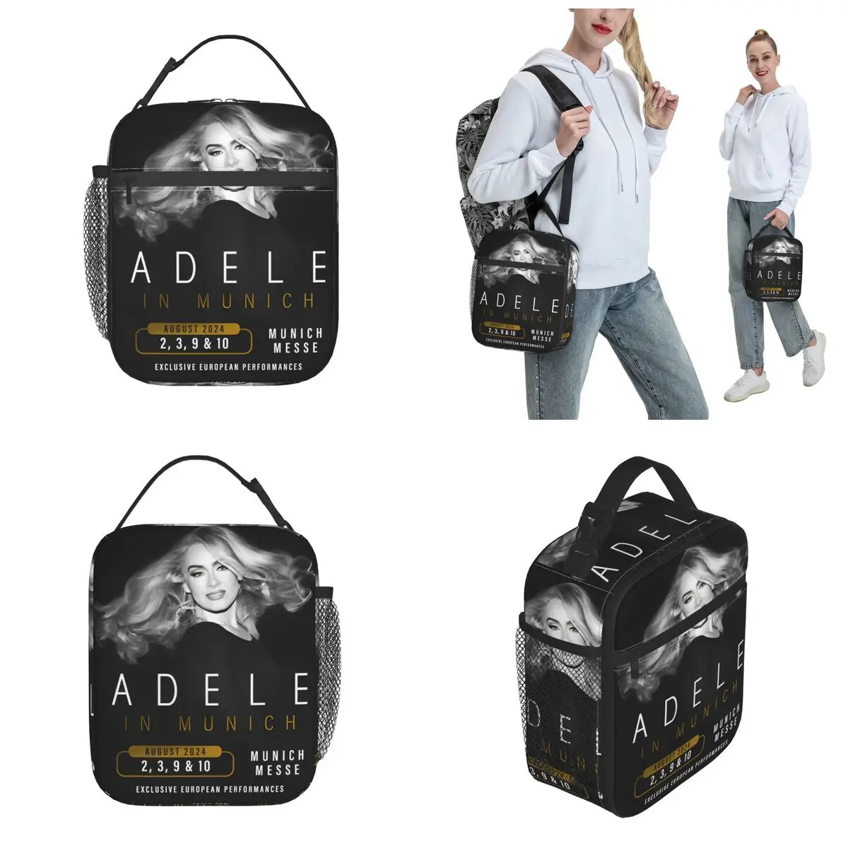 Cool Singer Adele Tour 2024 Merch Insulated Lunch Bag For Outdoor Pop Music Food Storage Bag Reusable Cooler Thermal Lunch Boxes