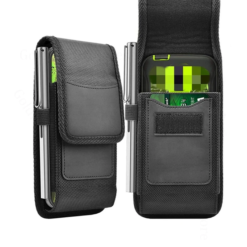 

Oxford Cloth Phone Case For Samsung S25 FE S24 Ultra 5G ID Card Waist Bag Belt Leather Pouch For Galaxy S25 Edge S26 S24 S23 S22