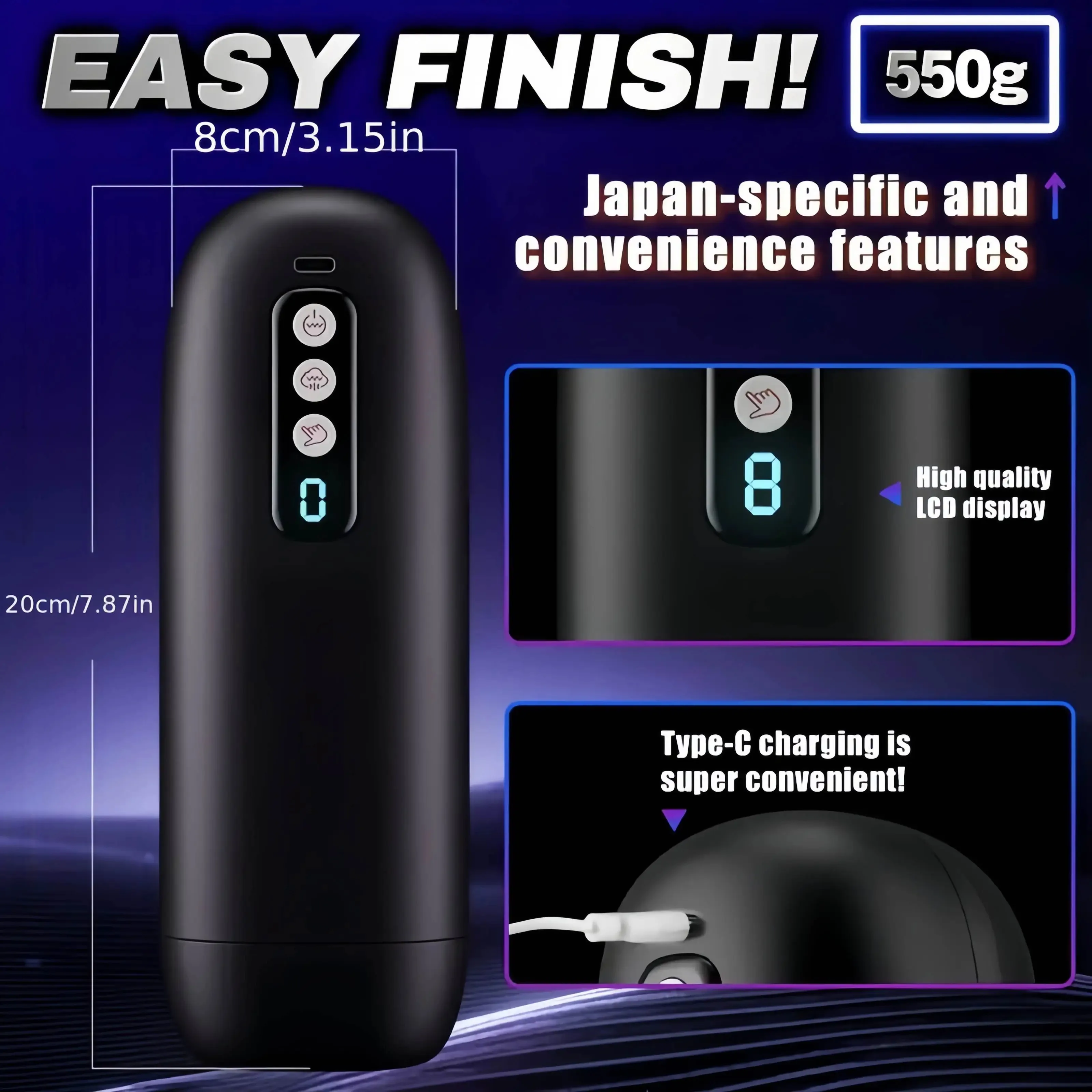 Multifunctional Electric Male Intimate Stroker With 10 Internal Rotation Modes Multi‑Frequency Strong Telescopic Functions 18+