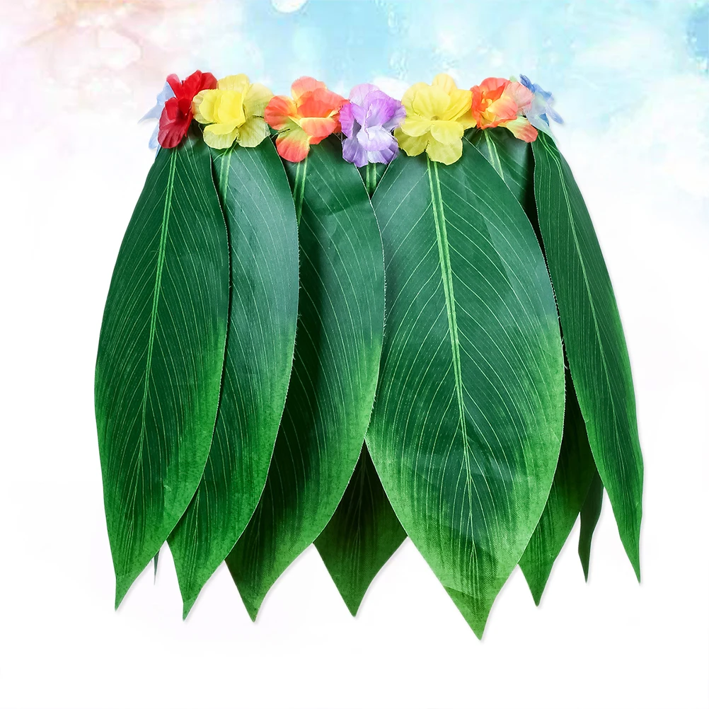 

Simulation Leaf Skirt Hawaii Grass Tropical Green Party Costume Elastic Waist Bright Flowers Kids Joyful Hawaiian Luaus