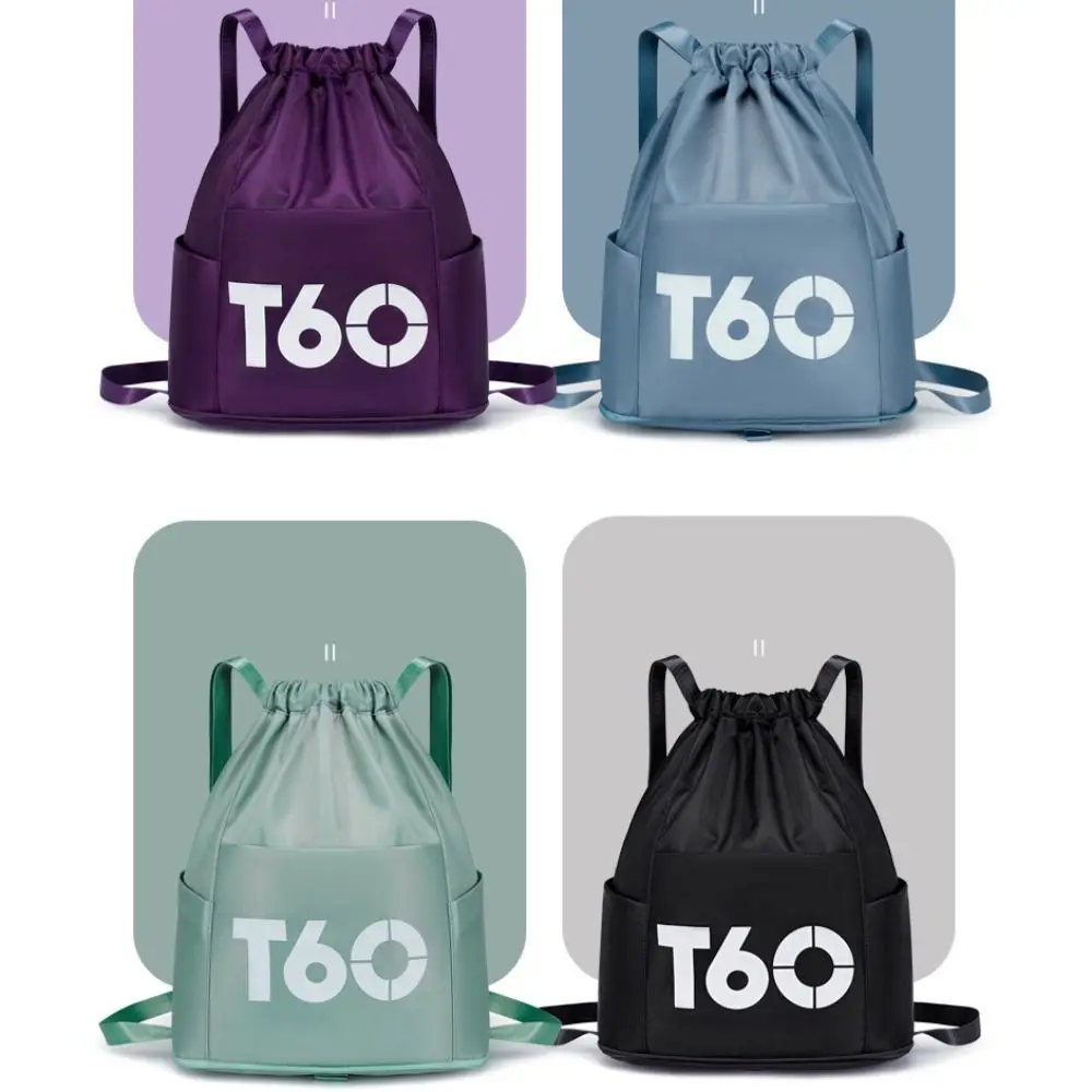 Unisex Nylon Drawstring Mochila, grande capacidade, lavável Travel Bag, versátil, 6 cores, alta qualidade