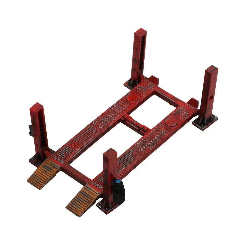 1PCS 3D Gedruckt Harz Vier-pfosten/Hydraulische Lift Modell Hebe Maschine Gantry Dekoration Display Halterung für RC 1/64 Skala Fahrzeug