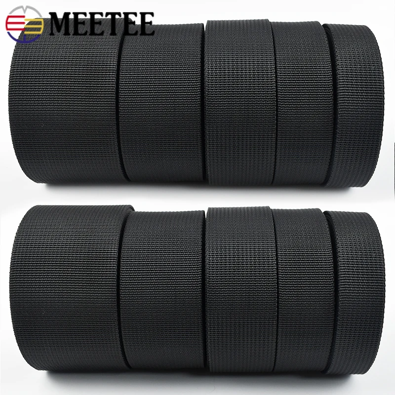 

2-10M 20-50mm Black Nylon Webbing Tape for Bag Shoulder Strap Safety Belt Ribbon Band Pet Leash Bias Binding Sewing Accessories