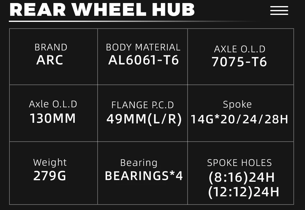 ARC Road Bike Hub Set 4 Pawls 48 Clicks High-Engagement 100/130MM NBK Sealed Bearings 20/24 Holes V-Brake 8-11 Speed Ultralight