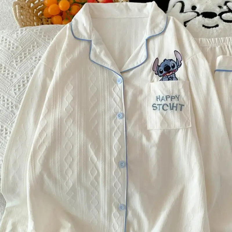 

Удобный пижамный комплект с героями мультфильмов, мягкая хлопковая одежда для сна на пуговицах спереди для женщин и взрослых, дышащая домашняя одежда, домашняя одежда для сна