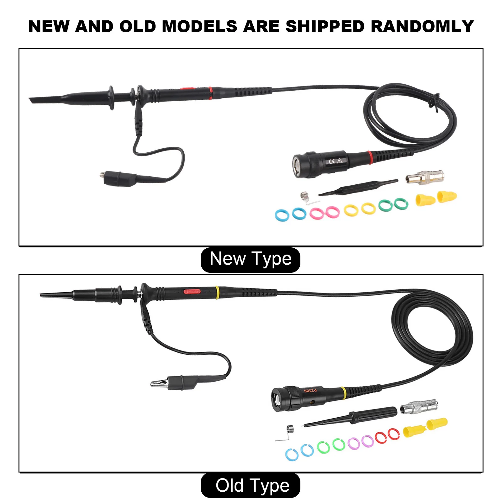 200Mhz Oscilloscope Scope Test Probe Clip BNC P2200 X10/X1 Black Oscilloscope Probe X10/X1 Probe 200MHz Oscilloscope Probe