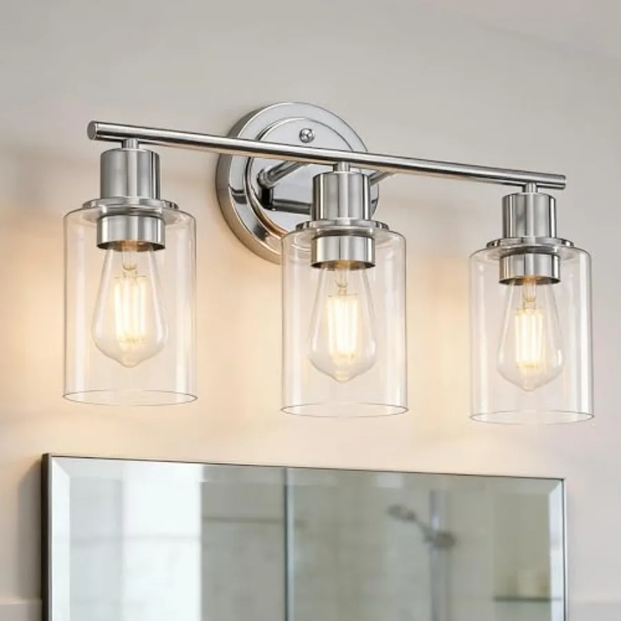 Bathroom Light Fixtures Over Mirror, Vanity Lights for Cabinet, 3 Bulb Bathroom Wall Sconce Light Fixture for Sink