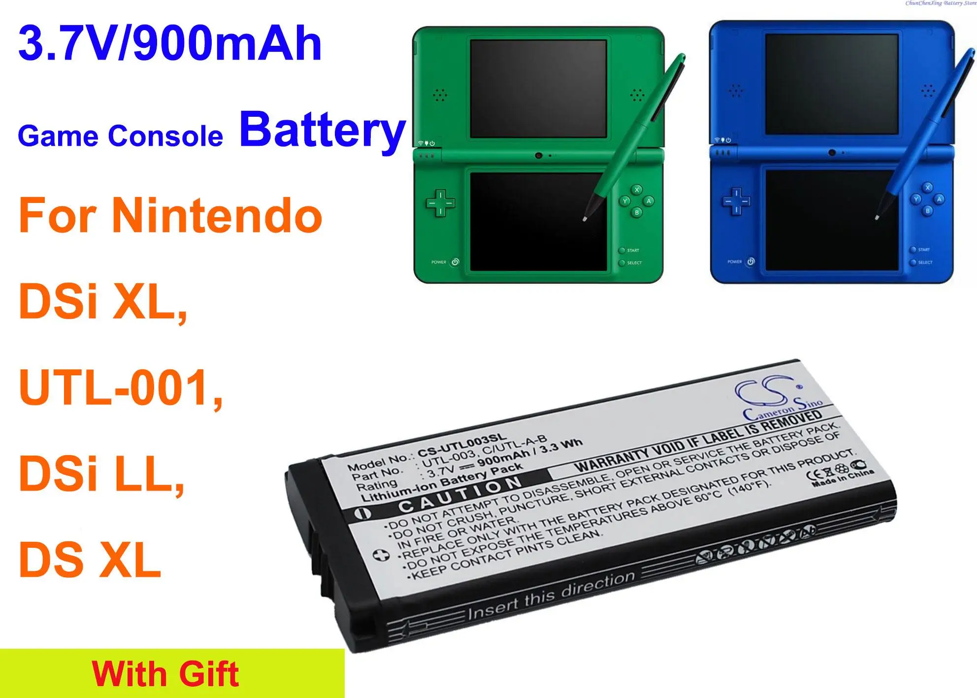 Cameron Sino 3.7V 900mAh Battery C/UTL-A-BP, UTL-003 for Nintendo DS XL, DSi LL, DSi XL, UTL-001